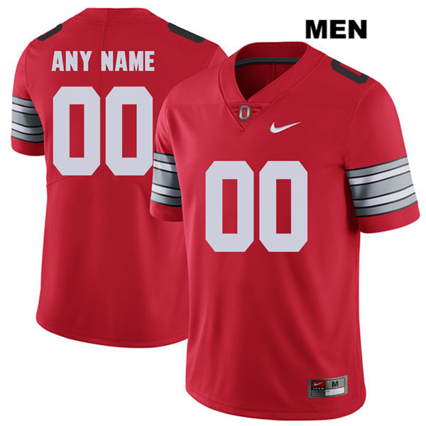 Ohio State Buckeyes Men's Custom #00 Red Authentic Nike 2018 Spring Game College NCAA Stitched Football Jersey BR19U35KM
